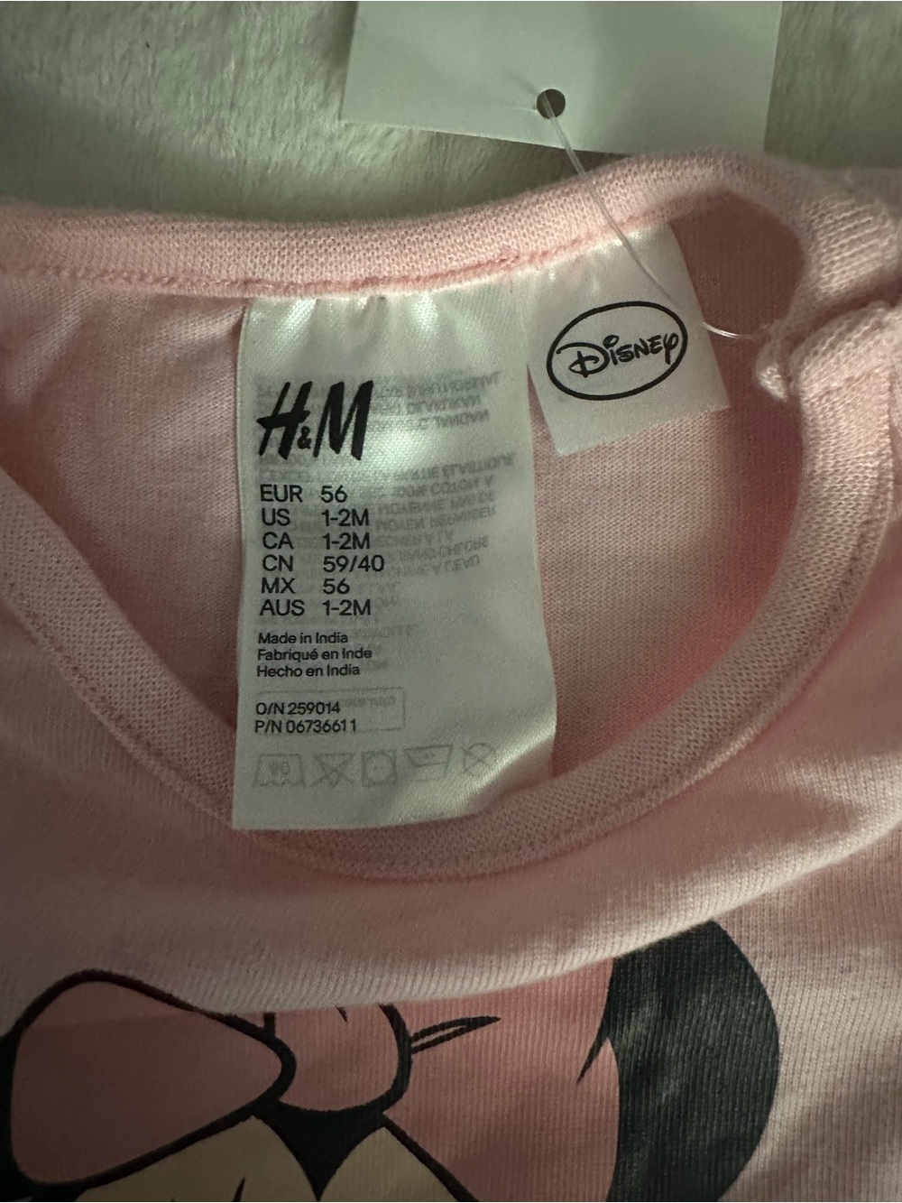 Disney Pink Minnie Mouse Short Sleeve Romper - Picture 3 of 3